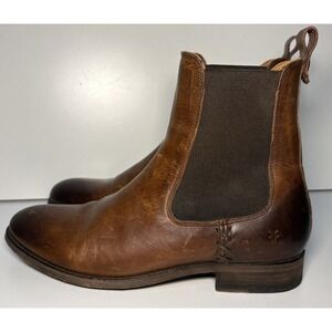 Frye Melissa Chelsea Boots in Brown Leather Size 7.5 Classic Rustic-Chic Modern